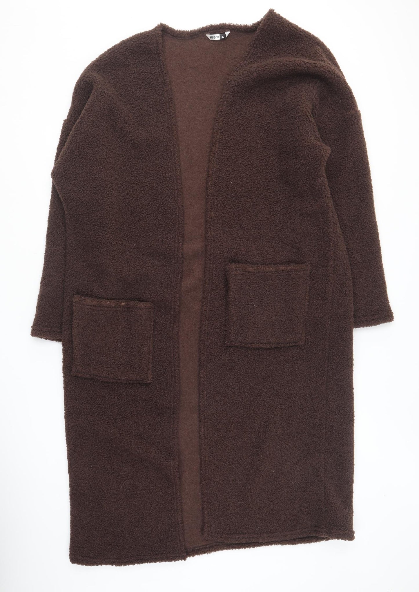Pep & Co  Womens Brown V-Neck  Polyester Cardigan Jumper Size XL