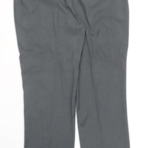 Butler & Webb  Womens Grey Striped Polyester Trousers  Size 38 in L29 in Regular