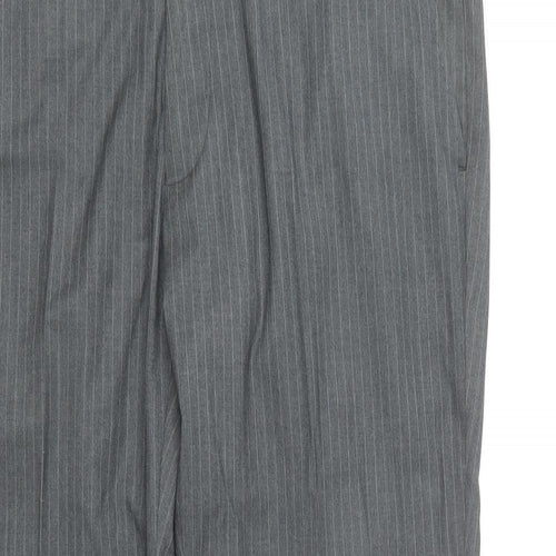 Butler & Webb  Womens Grey Striped Polyester Trousers  Size 38 in L29 in Regular