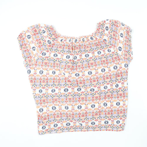 BPC Selection  Womens Multicoloured Geometric Polyester Basic T-Shirt Size XL Off the Shoulder