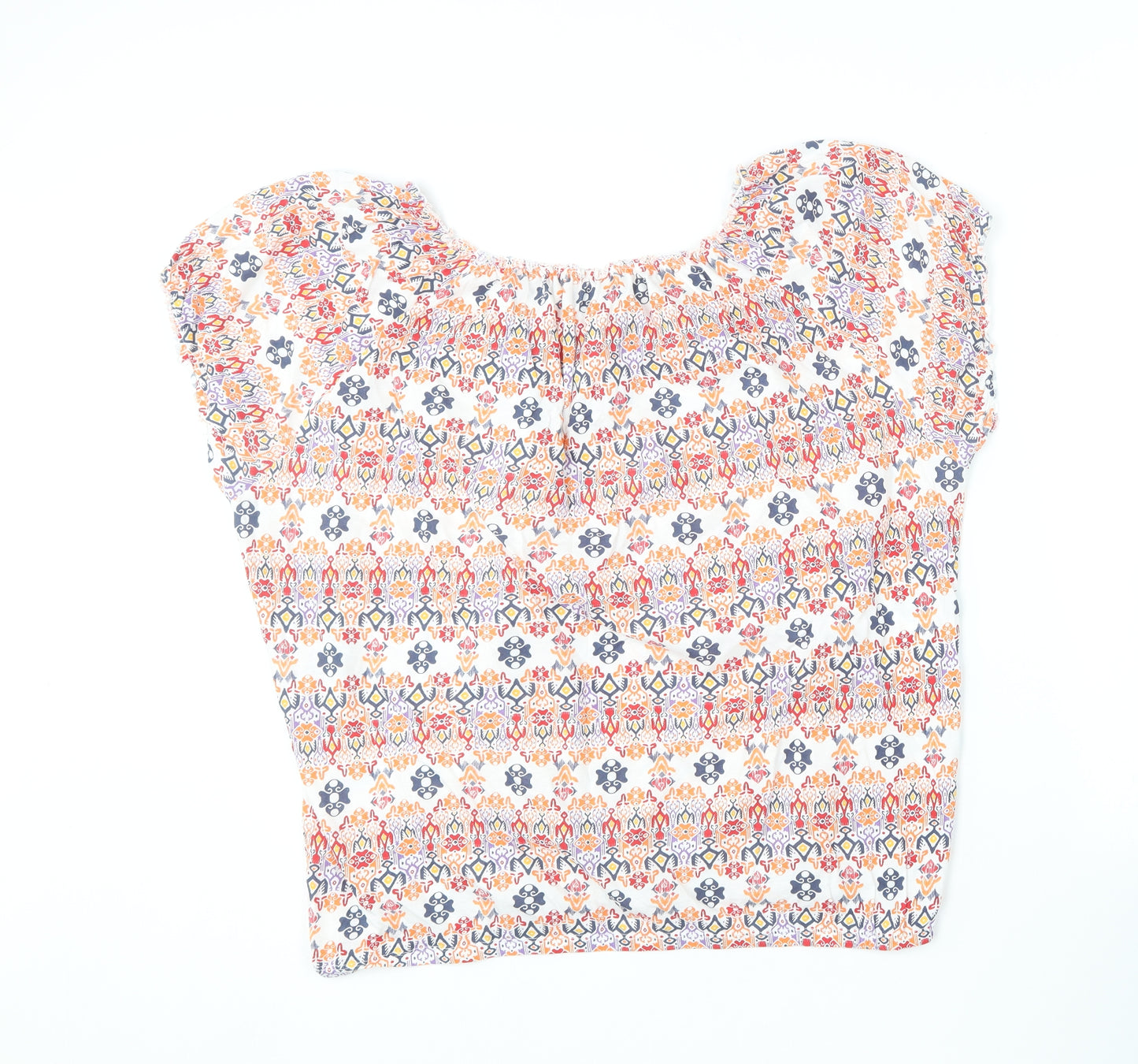 BPC Selection  Womens Multicoloured Geometric Polyester Basic T-Shirt Size XL Off the Shoulder