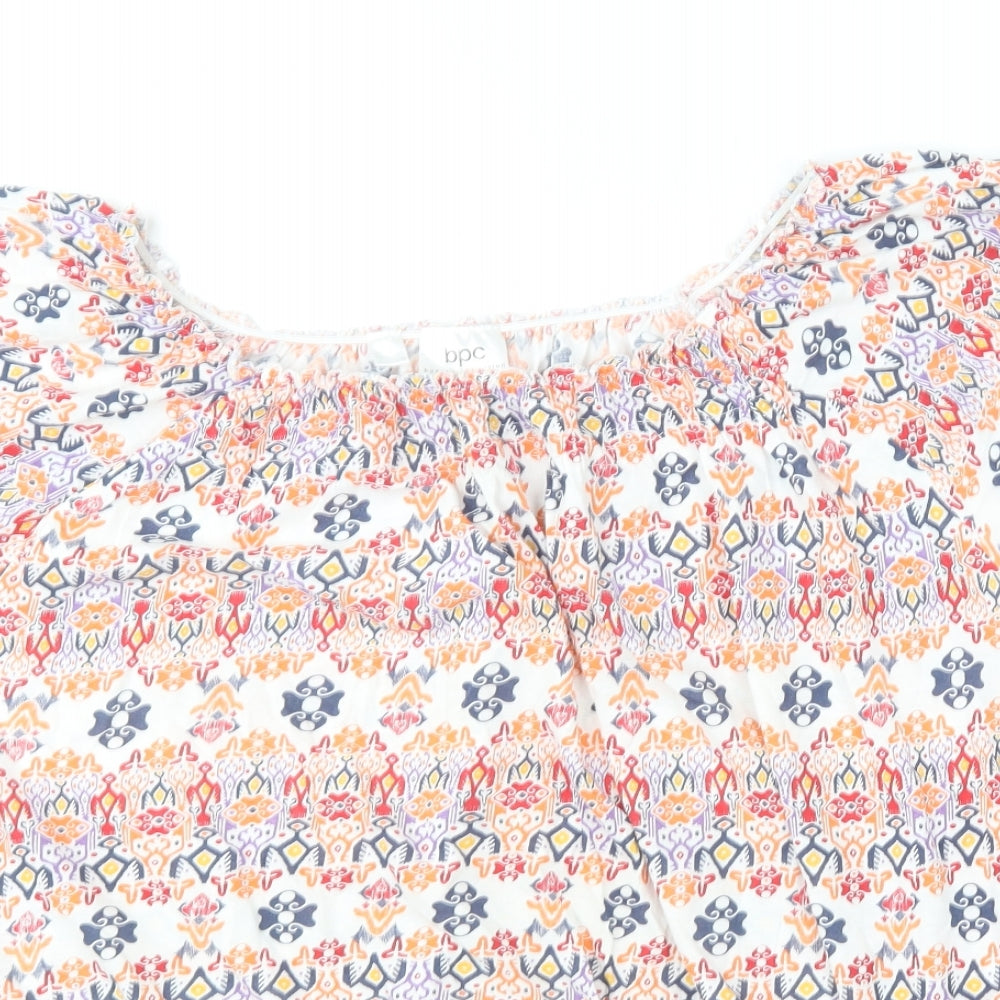 BPC Selection  Womens Multicoloured Geometric Polyester Basic T-Shirt Size XL Off the Shoulder
