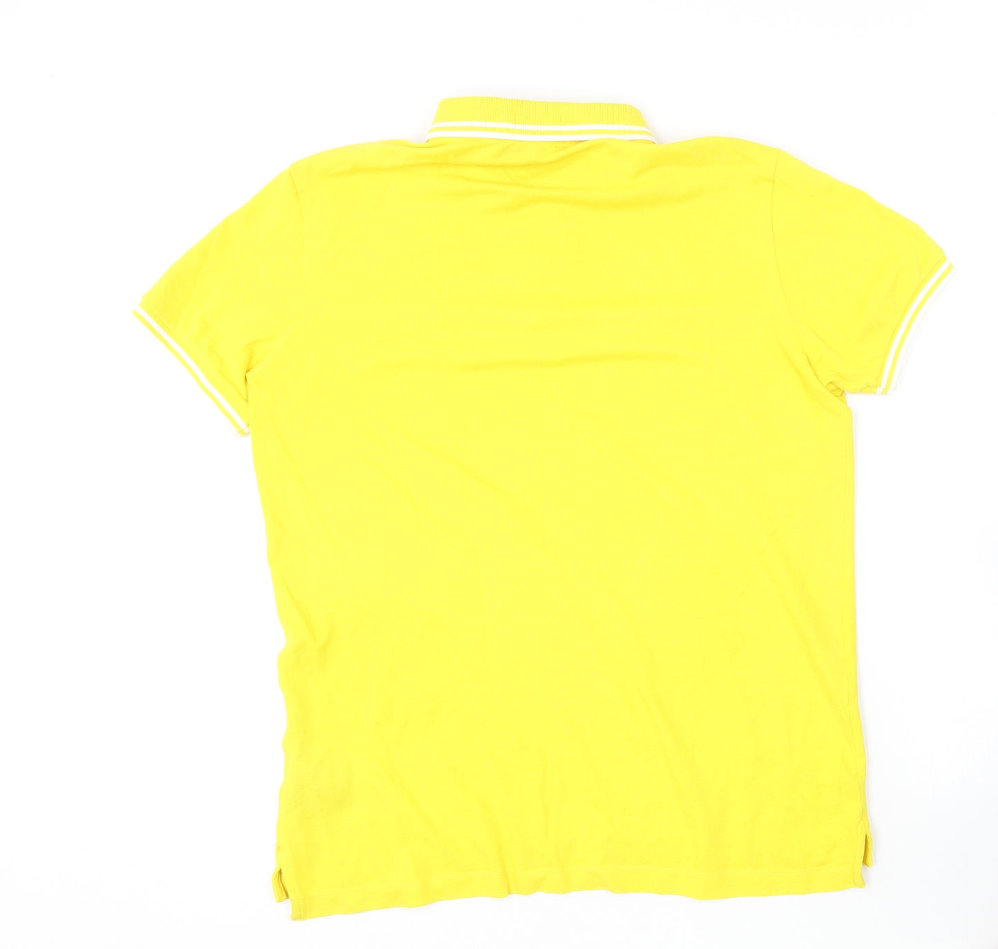 Beverly Hills Polo Club  Mens Yellow  Cotton  Polo Size M Collared