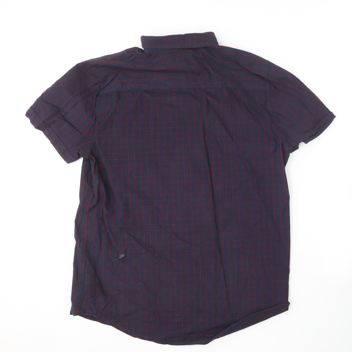 F&F Mens Blue Striped Cotton  Button-Up Size L Collared