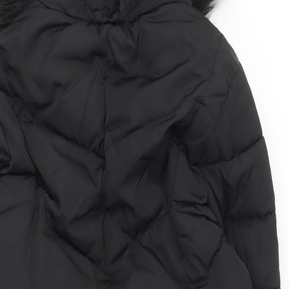 Oasis Womens Black   Parka Coat Size M