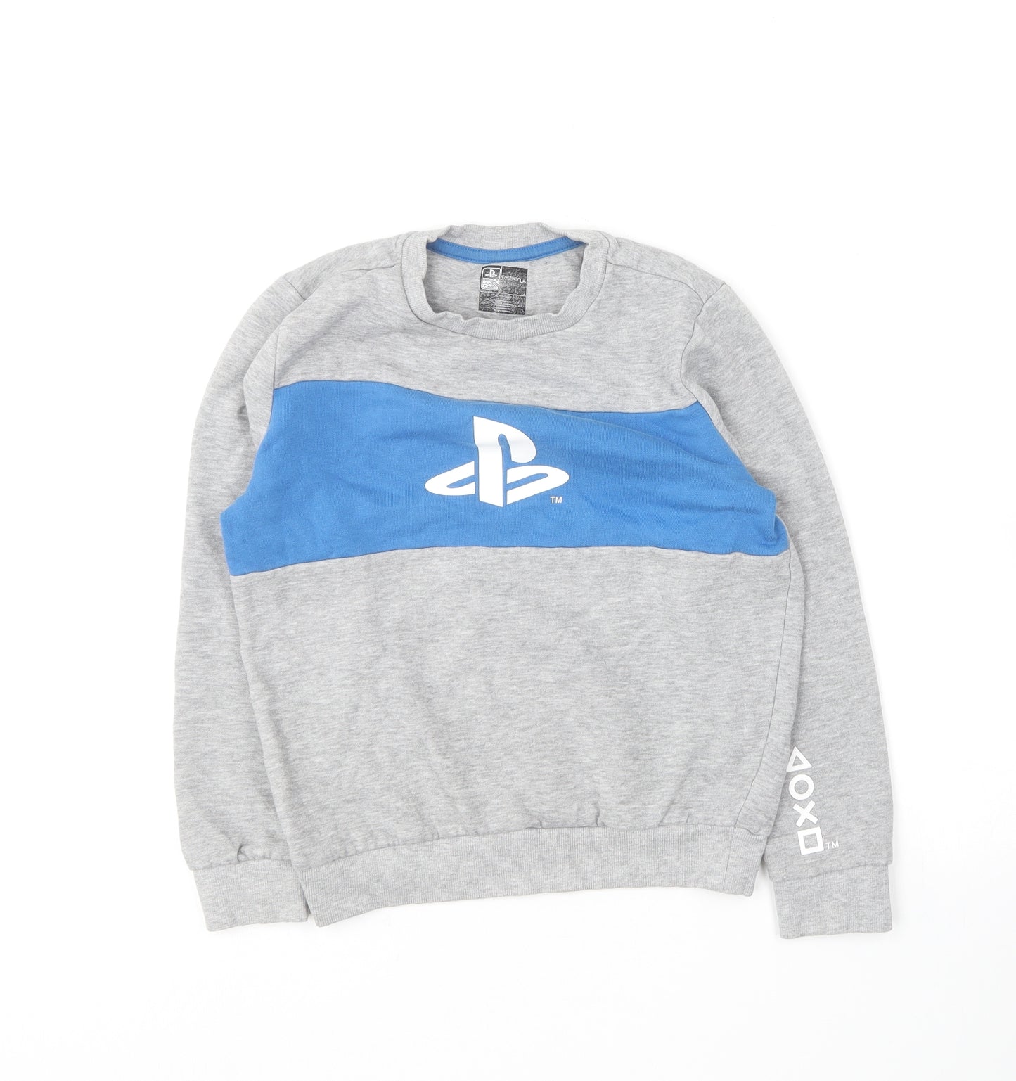 F&F Boys Grey  Cotton Pullover Sweatshirt Size 8-9 Years   - Play Station