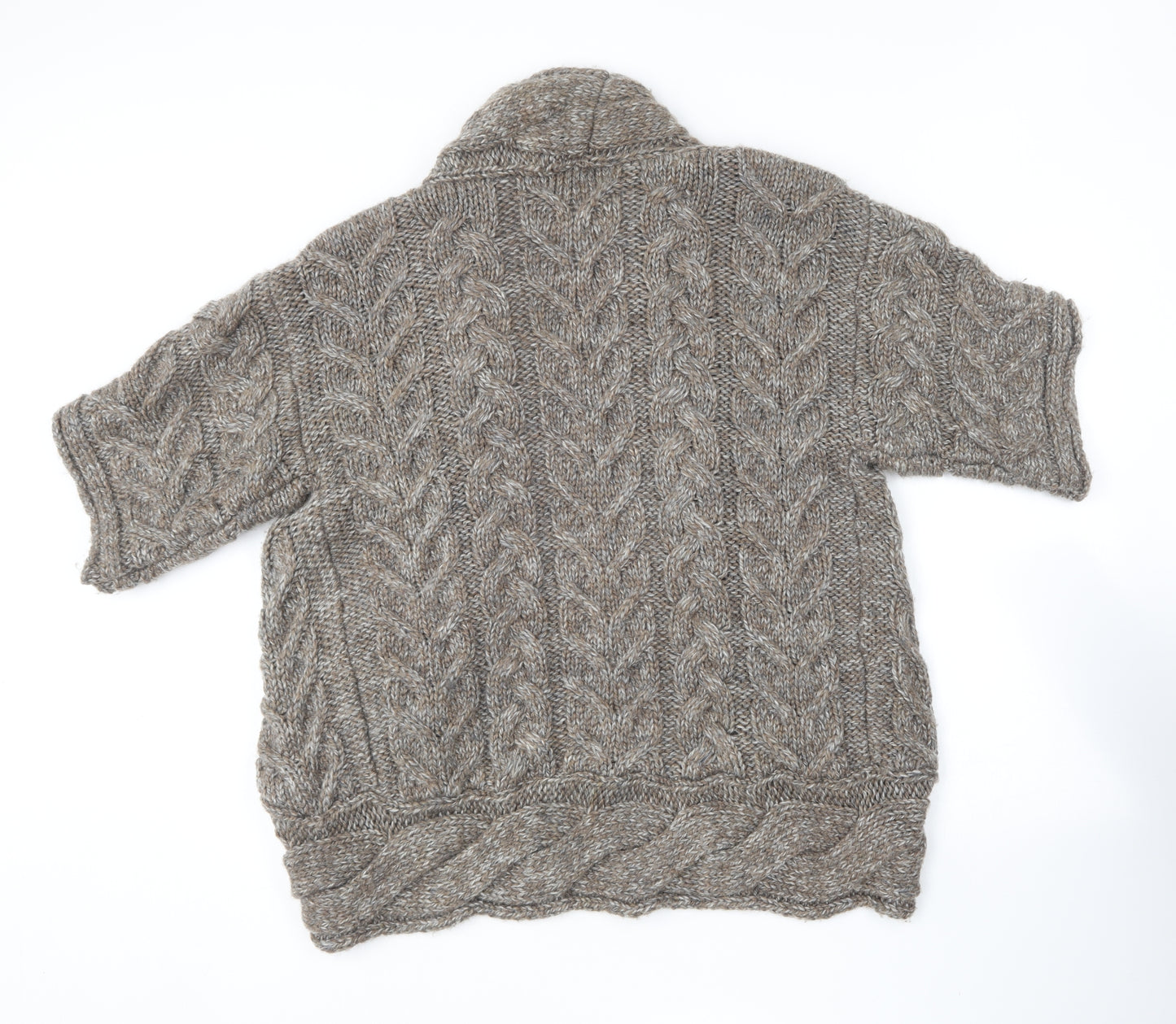 Marks and Spencer Womens Brown V-Neck  Acrylic Cardigan Jumper Size 14