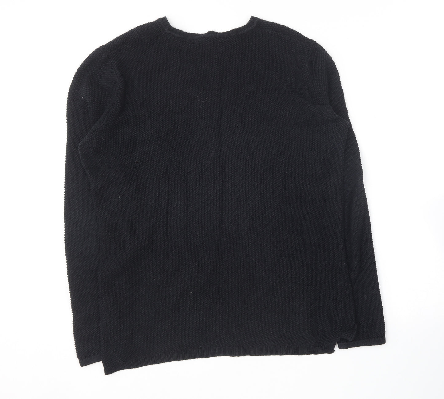 ONLY & SONS Mens Blue Round Neck  Cotton Pullover Jumper Size L
