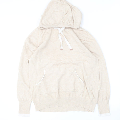 Oasis Womens Beige  Viscose Pullover Hoodie Size L