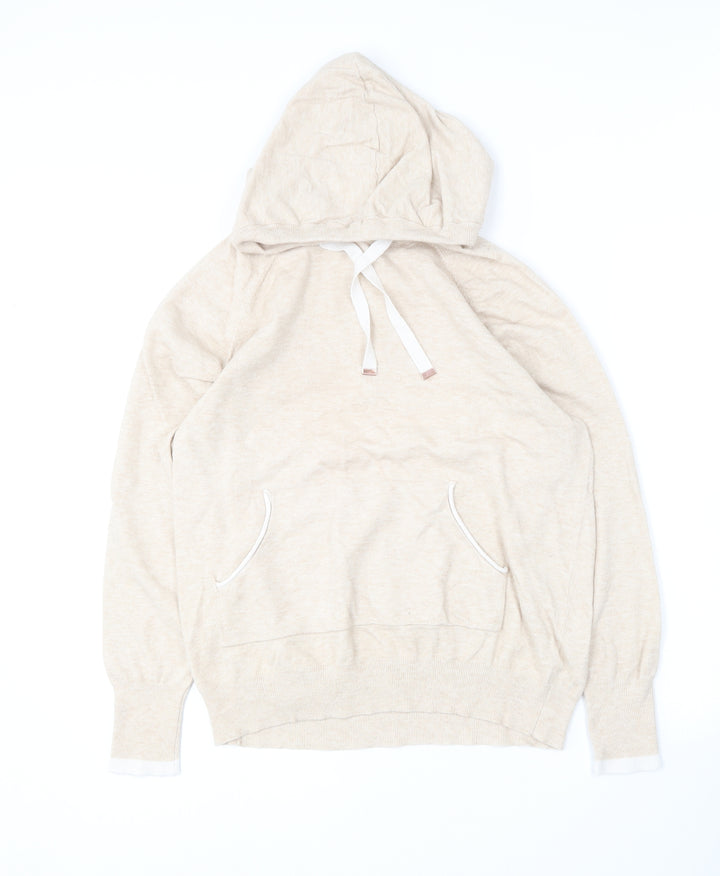 Oasis Womens Beige Viscose Pullover Hoodie Size L