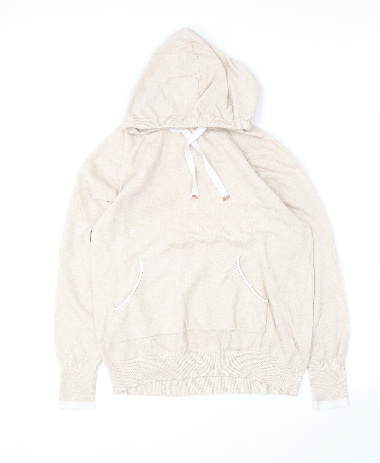 Oasis Womens Beige  Viscose Pullover Hoodie Size L