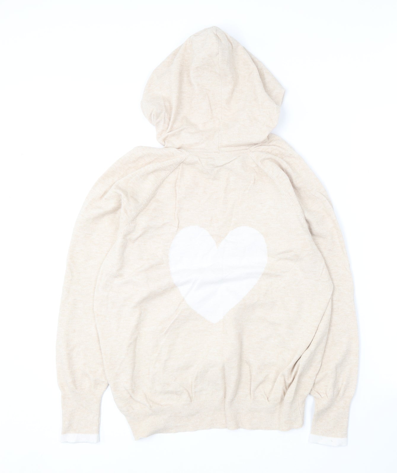 Oasis Womens Beige  Viscose Pullover Hoodie Size L