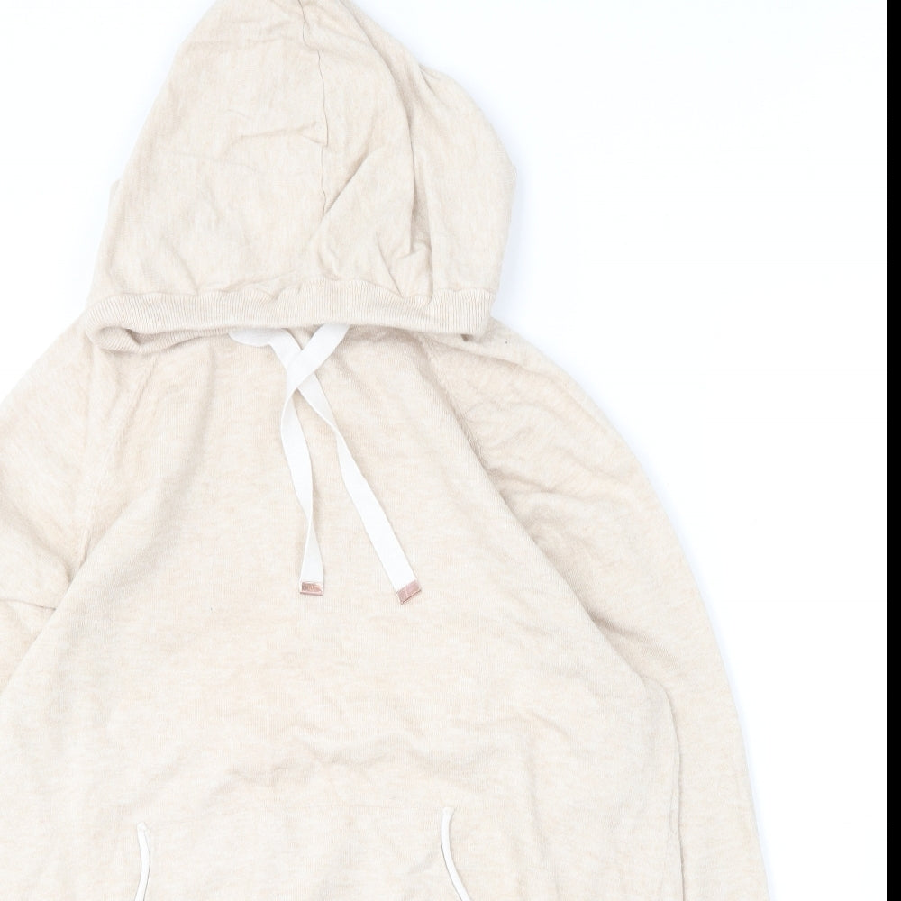 Oasis Womens Beige  Viscose Pullover Hoodie Size L