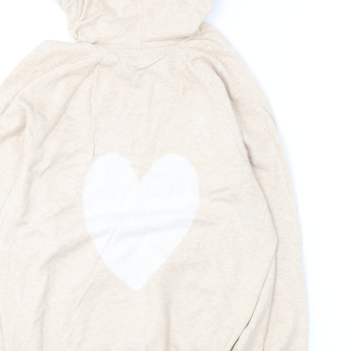 Oasis Womens Beige  Viscose Pullover Hoodie Size L