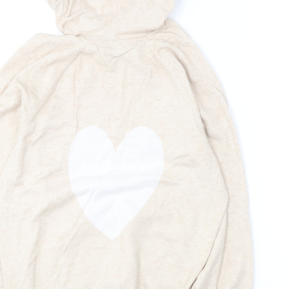 Oasis Womens Beige  Viscose Pullover Hoodie Size L