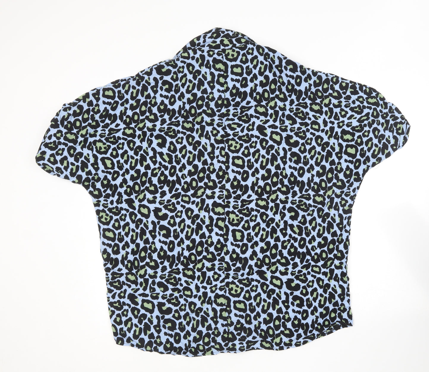 ASOS Womens Multicoloured Animal Print Viscose Basic Button-Up Size 6 Collared