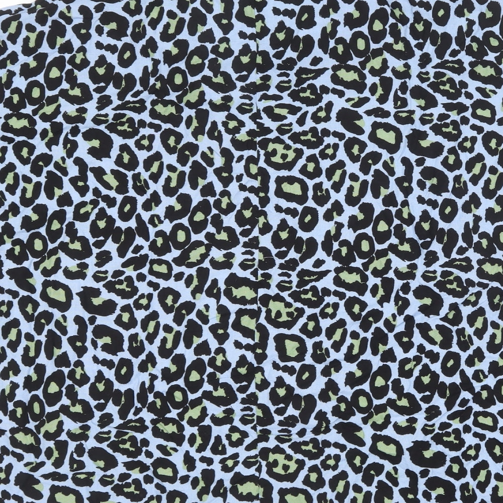 ASOS Womens Multicoloured Animal Print Viscose Basic Button-Up Size 6 Collared