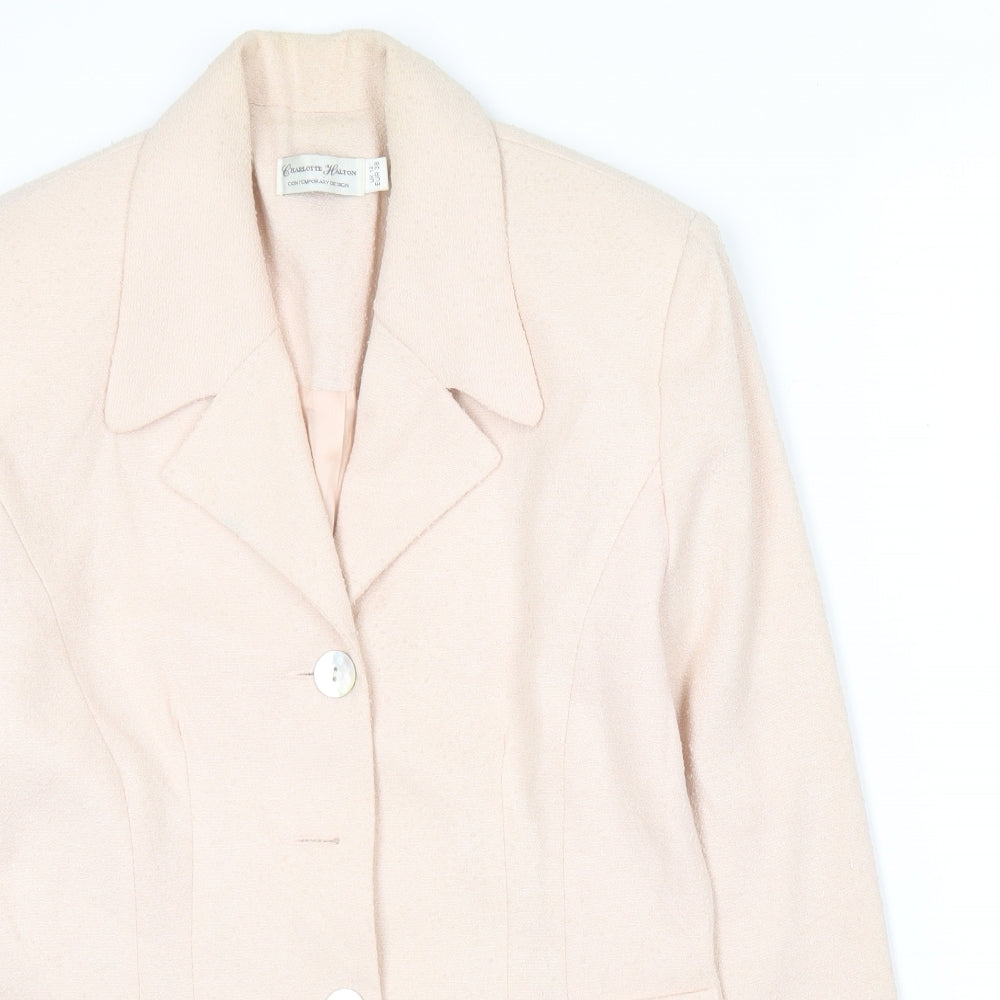 Charlotte Halton Womens Pink   Jacket Blazer Size 12