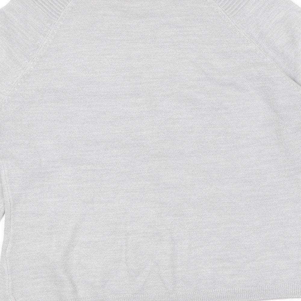 Marks and Spencer Womens Grey Round Neck  Acrylic Pullover Jumper Size 10