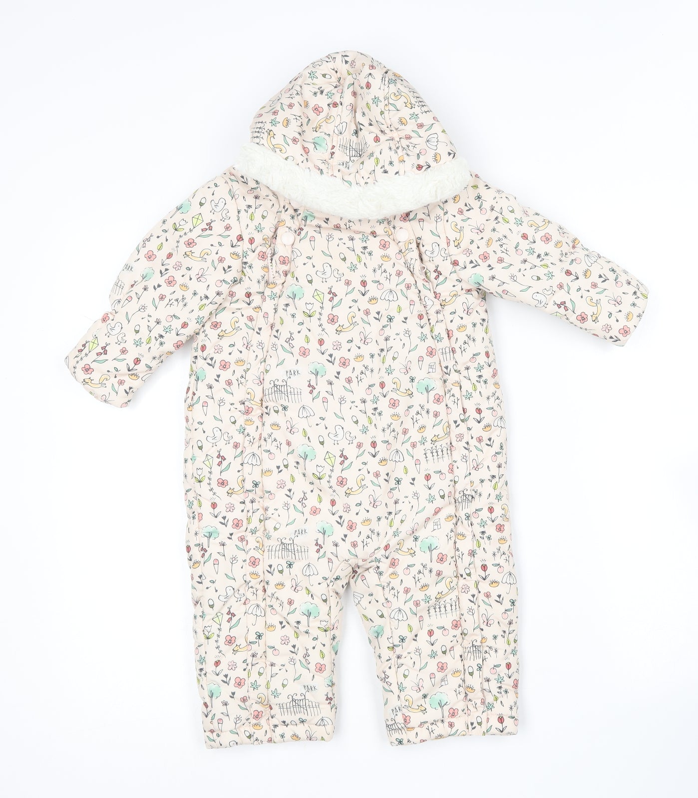Marks and Spencer Baby Multicoloured Geometric  Puffer Jacket Snowsuit Size 12-18 Months