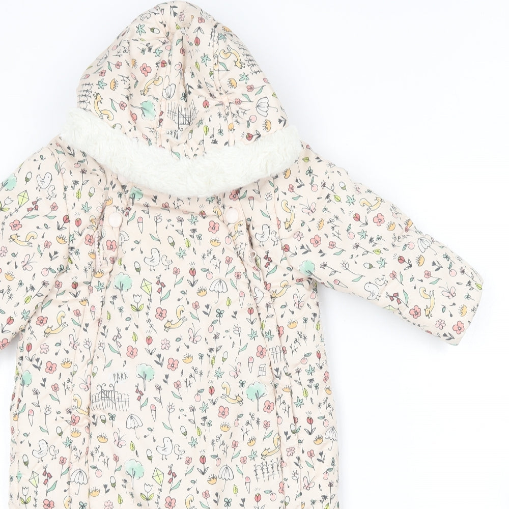 Marks and Spencer Baby Multicoloured Geometric  Puffer Jacket Snowsuit Size 12-18 Months