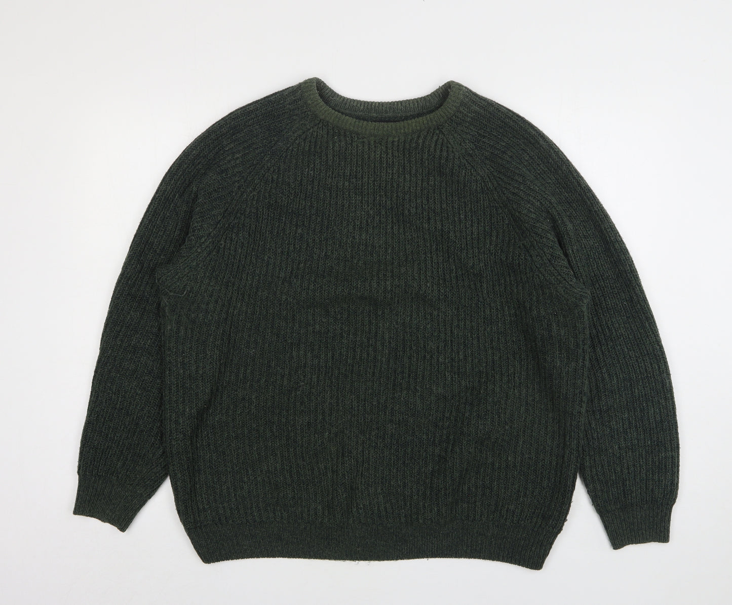 Dunnes Stores Mens Green Round Neck  Acrylic Pullover Jumper Size 2XL
