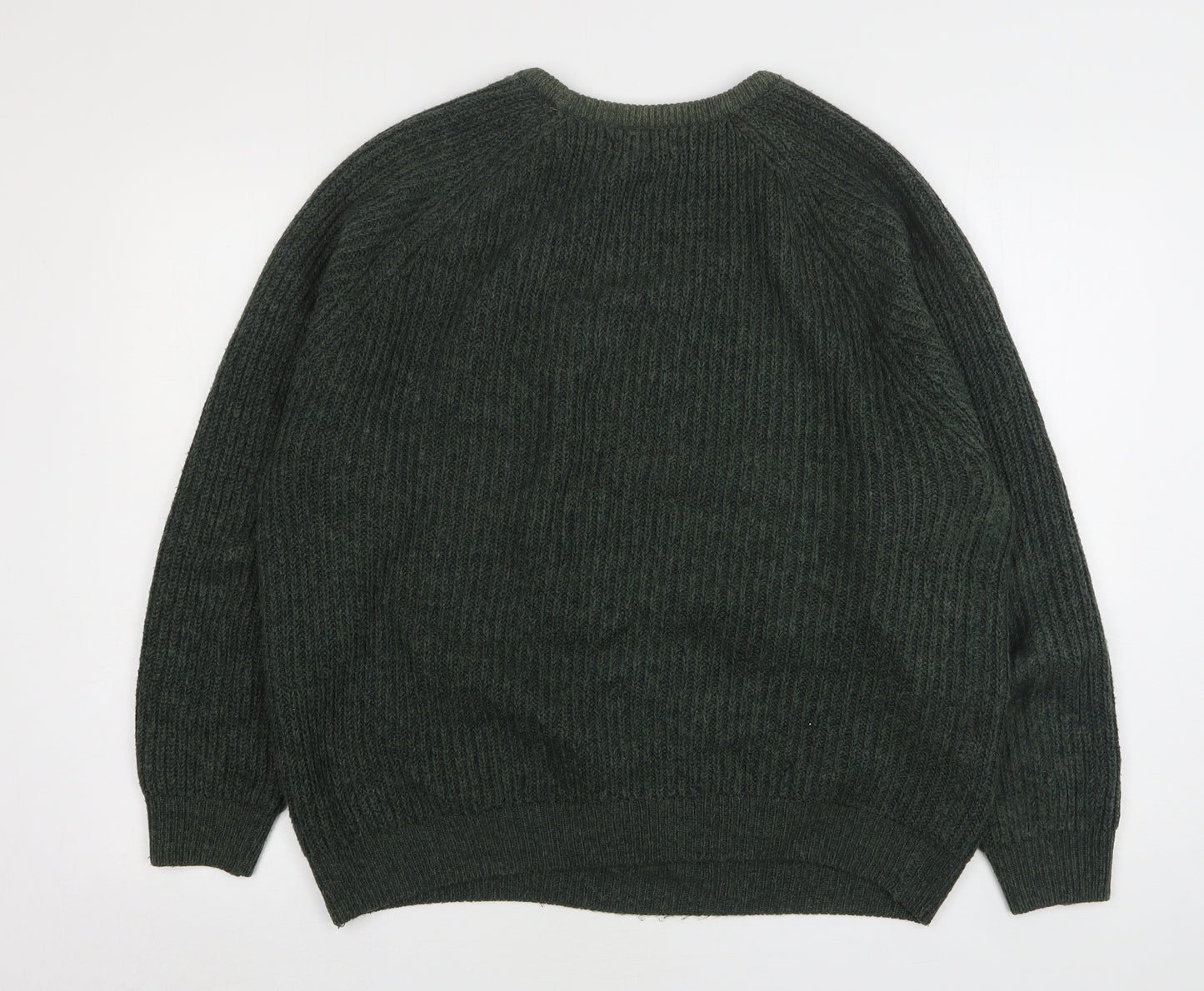 Dunnes Stores Mens Green Round Neck  Acrylic Pullover Jumper Size 2XL