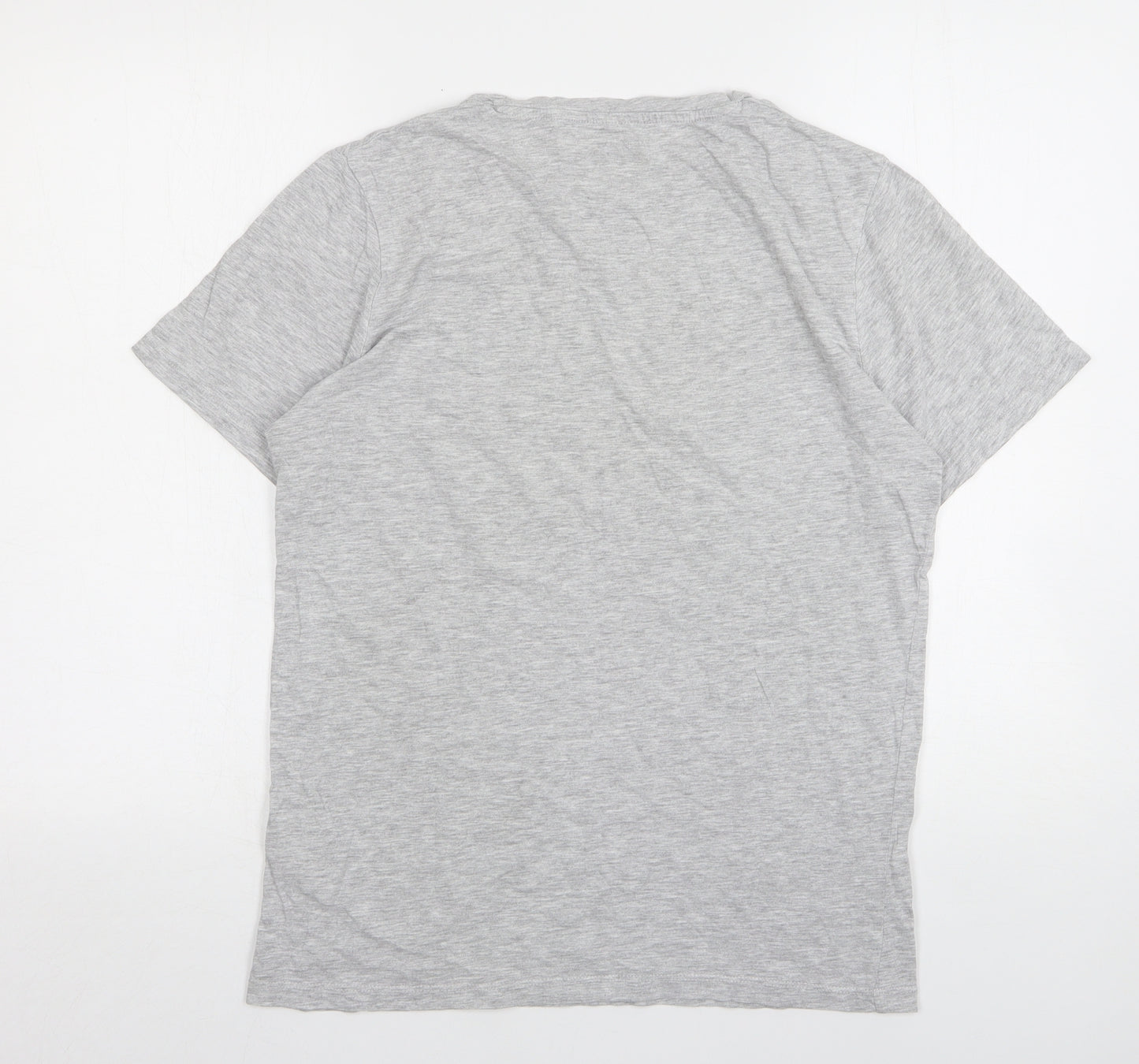 Jack & Jones  Mens Grey  Cotton  T-Shirt Size M Round Neck