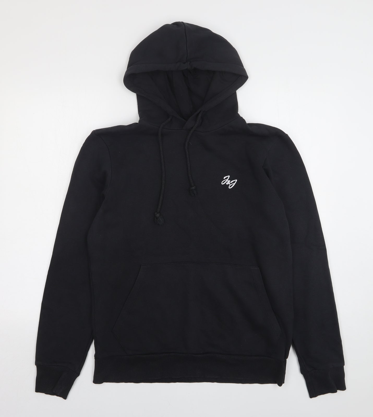 JACK & JONES Mens Black  Cotton Pullover Hoodie Size M