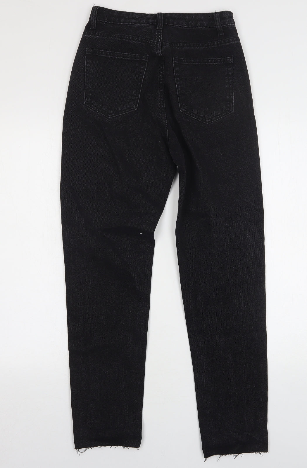 PRETTYLITTLETHING Womens Black  Cotton Mom Jeans Size 6 L29 in Slim