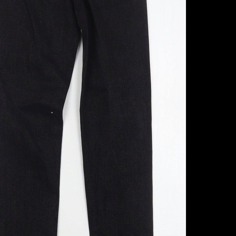 PRETTYLITTLETHING Womens Black  Cotton Mom Jeans Size 6 L29 in Slim