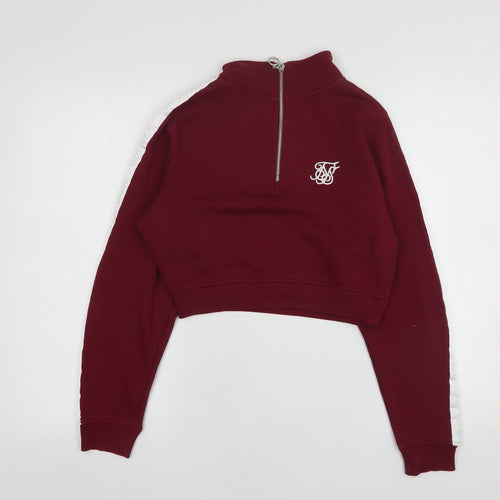 SikSilk Womens Purple  Cotton Pullover Sweatshirt Size 8   - Cropped