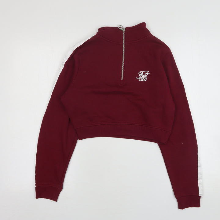 SikSilk Womens Purple Cotton Pullover Sweatshirt Size 8 - Cropped