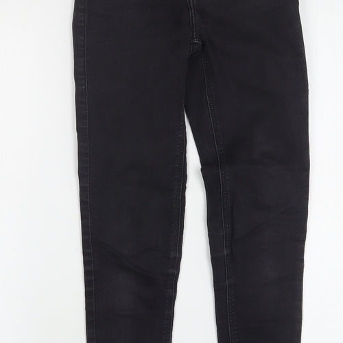 Topshop Womens Black  Cotton Skinny Jeans Size 24 in L28 in Regular