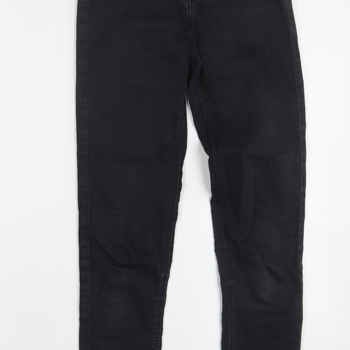 Topshop Womens Black  Cotton Skinny Jeans Size 24 in L29 in Regular