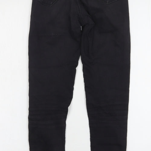 Topshop Womens Black  Cotton Skinny Jeans Size 24 in L29 in Regular