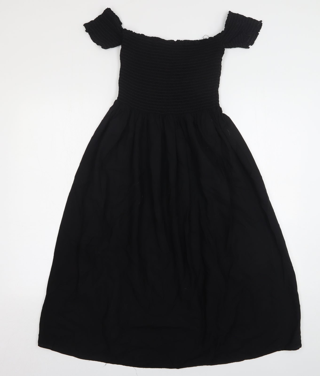 Weekday Womens Black  Viscose A-Line  Size S  Square Neck