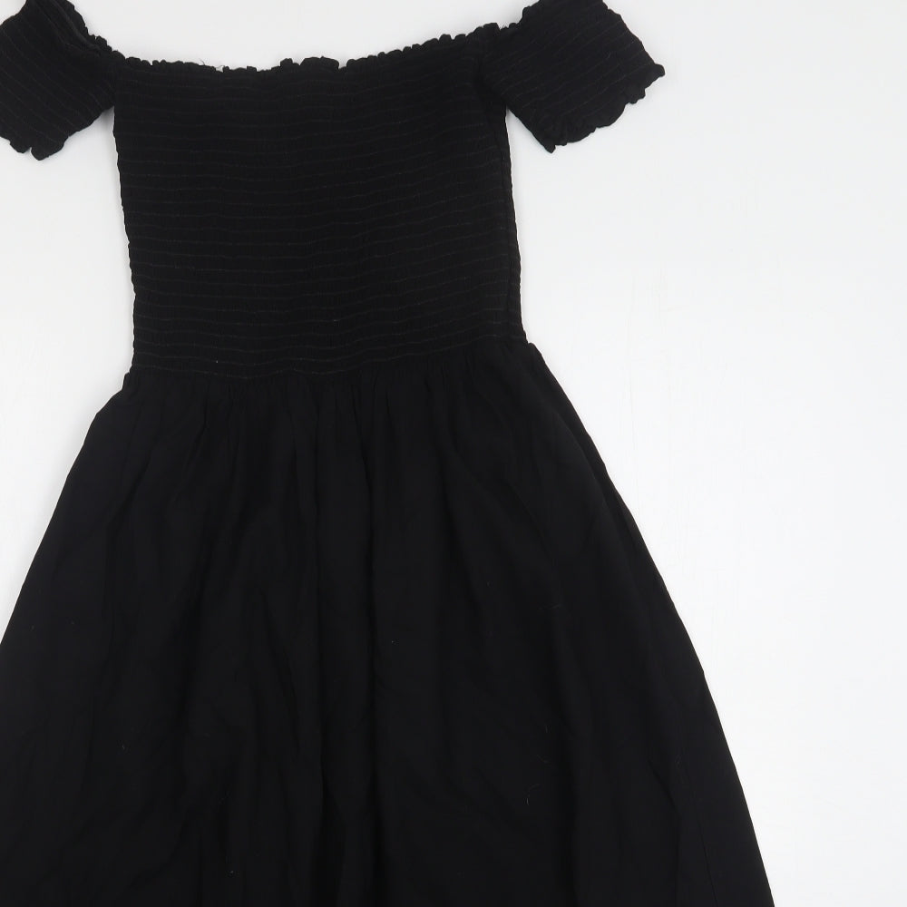 Weekday Womens Black  Viscose A-Line  Size S  Square Neck