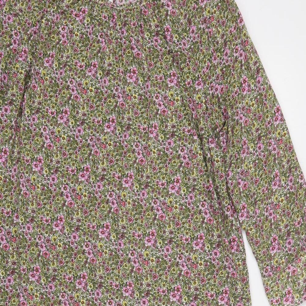 H&M Womens Multicoloured Floral Polyester A-Line  Size XS  Round Neck