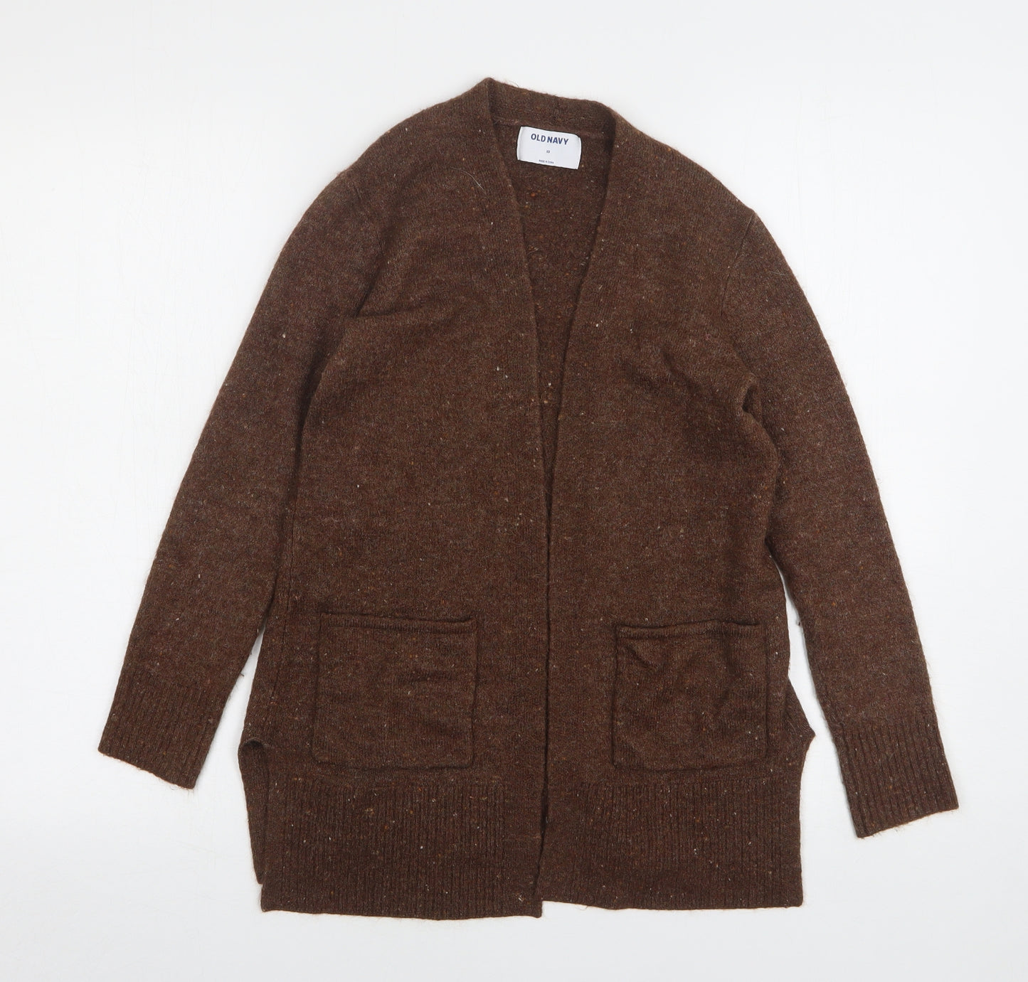 Old Navy Womens Brown V-Neck  Acrylic Cardigan Jumper Size XS