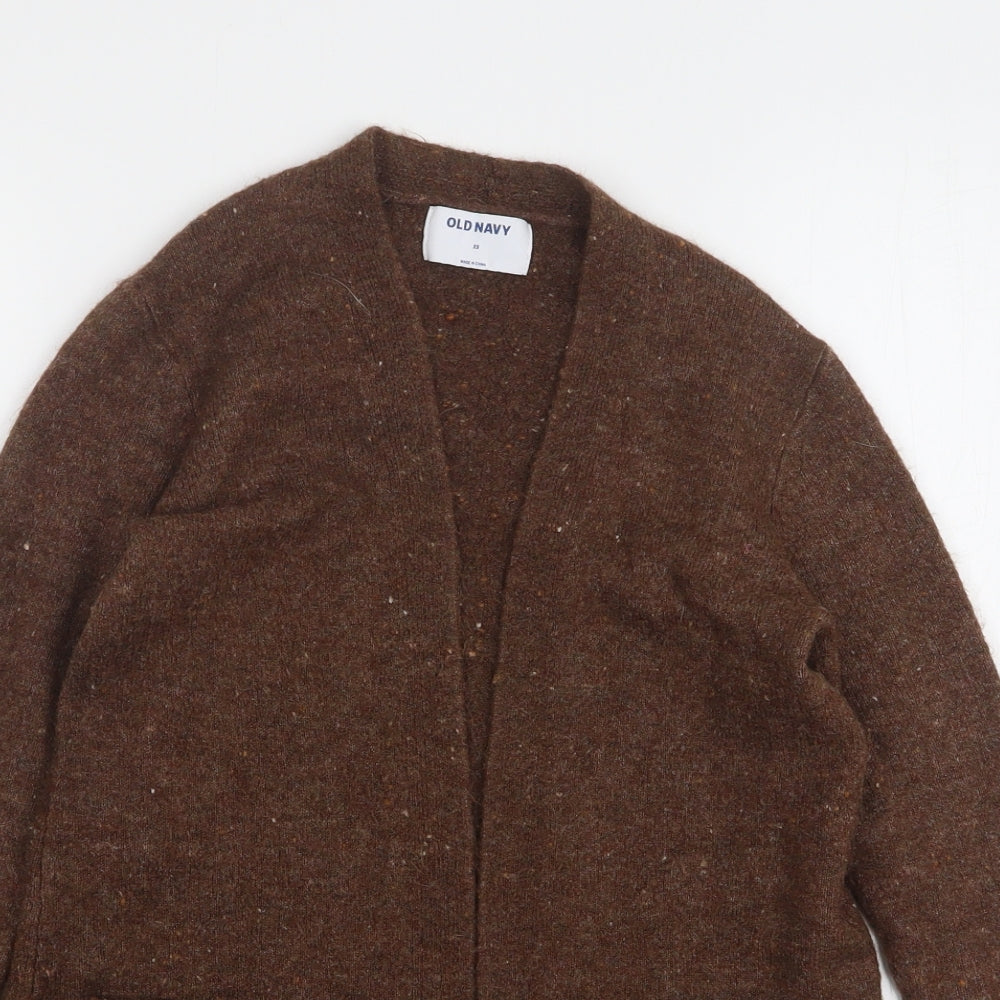 Old Navy Womens Brown V-Neck  Acrylic Cardigan Jumper Size XS
