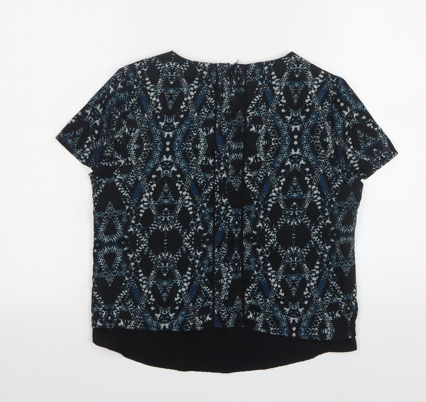 Banana Republic Womens Multicoloured Geometric Polyester Basic Blouse Size XS Round Neck
