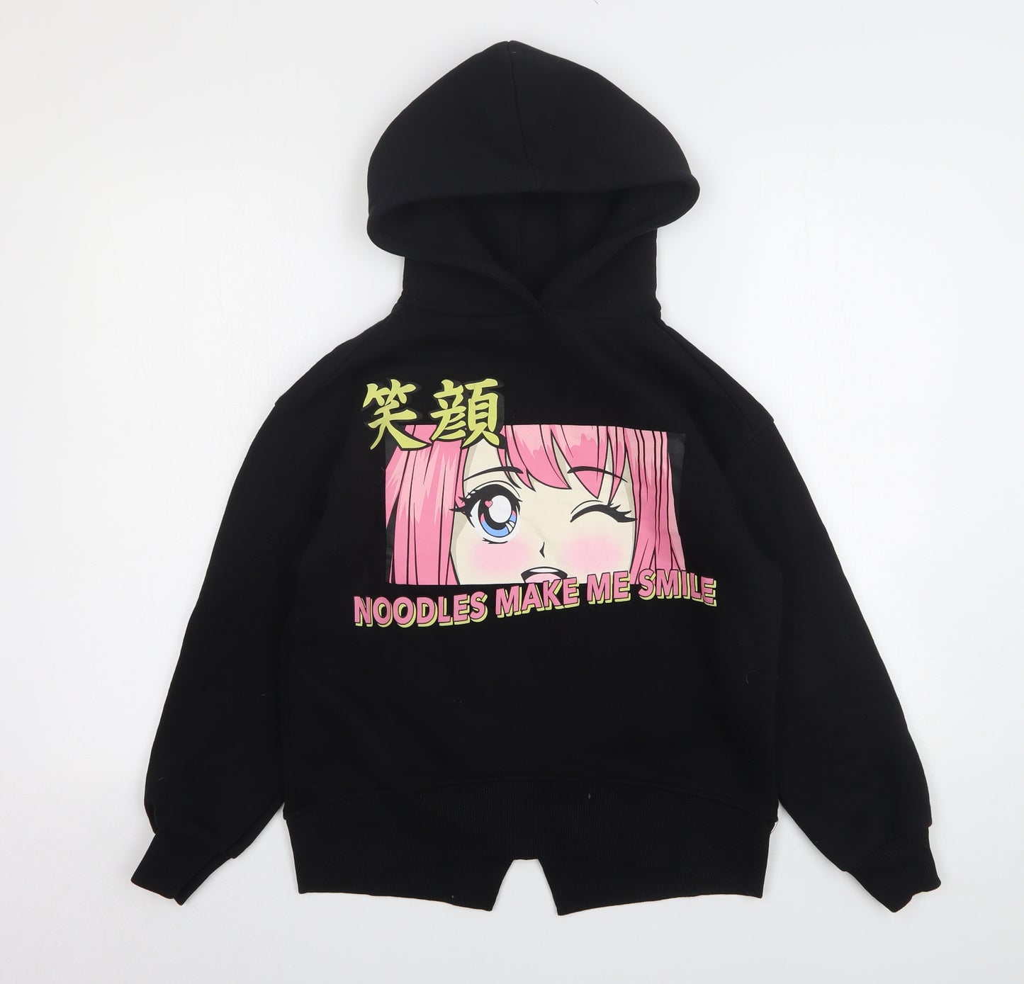 Zara Womens Black  Polyester Pullover Hoodie Size 10