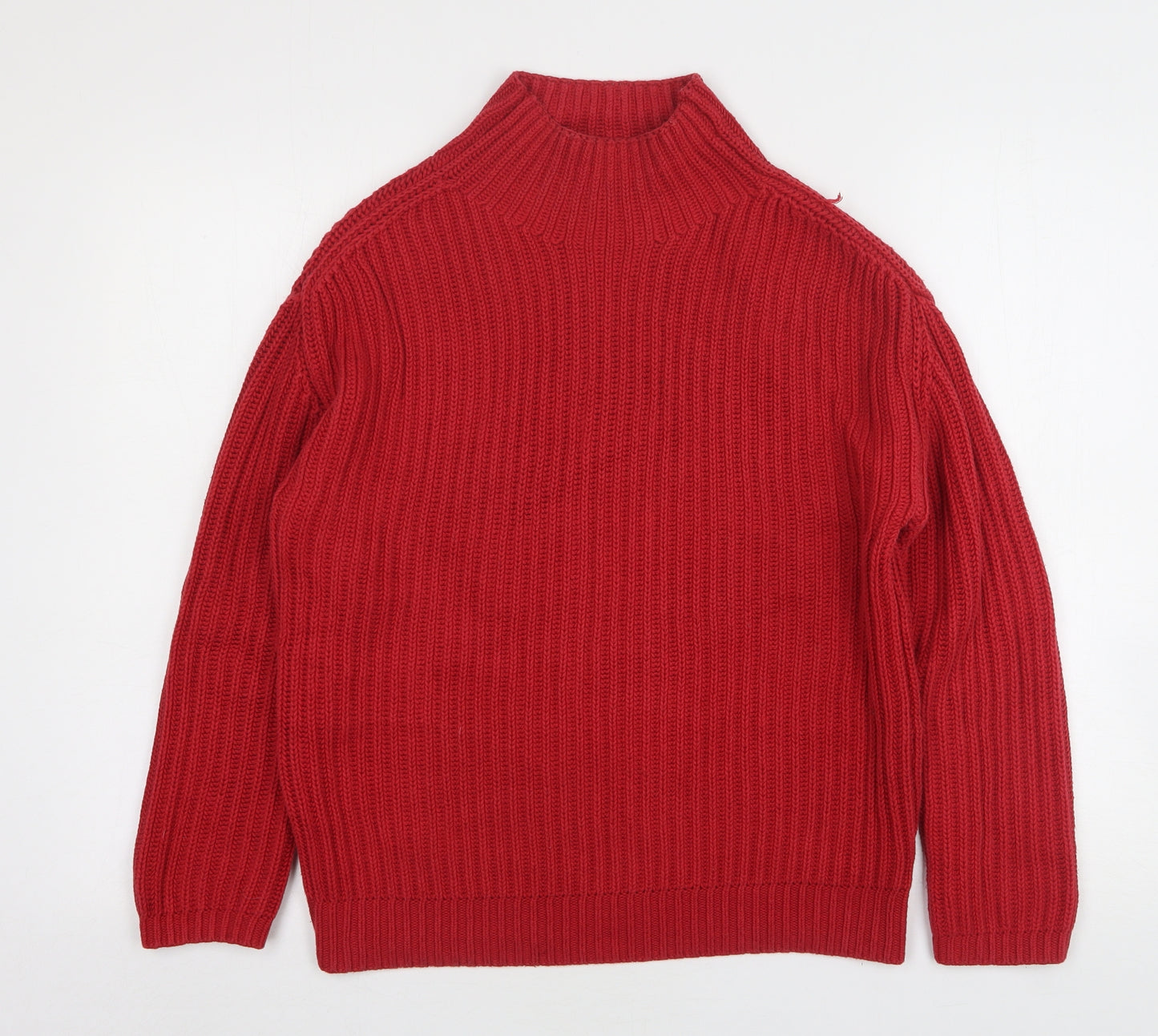 Gap Womens Red High Neck  Cotton Pullover Jumper Size S
