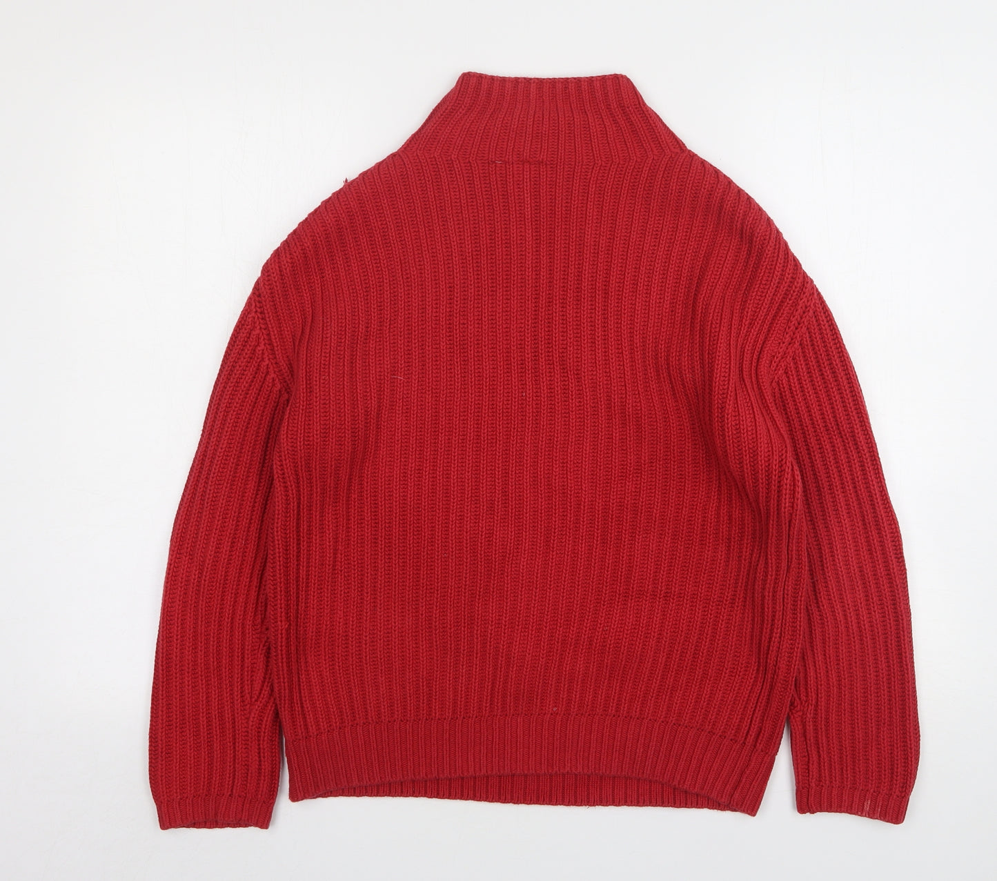 Gap Womens Red High Neck  Cotton Pullover Jumper Size S