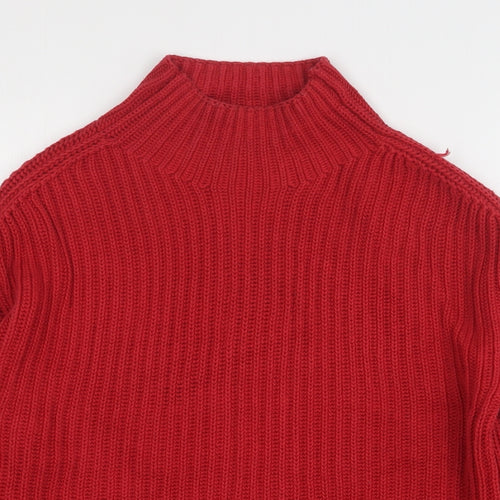 Gap Womens Red High Neck  Cotton Pullover Jumper Size S