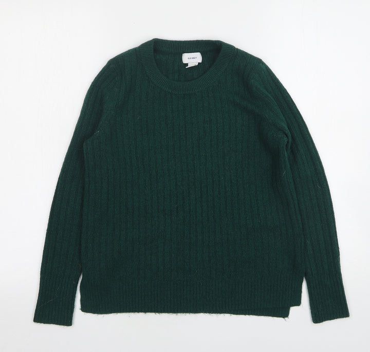 Old Navy Womens Green Round Neck Acrylic Pullover Jumper Size XS