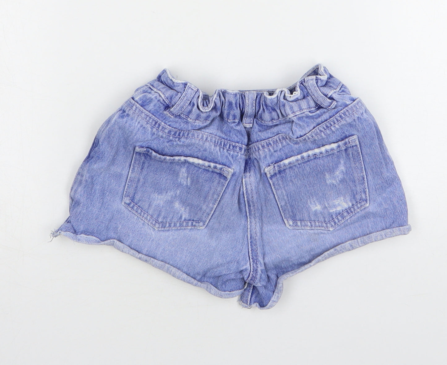 George Girls Blue  Cotton Cut-Off Shorts Size 6-7 Years  Regular