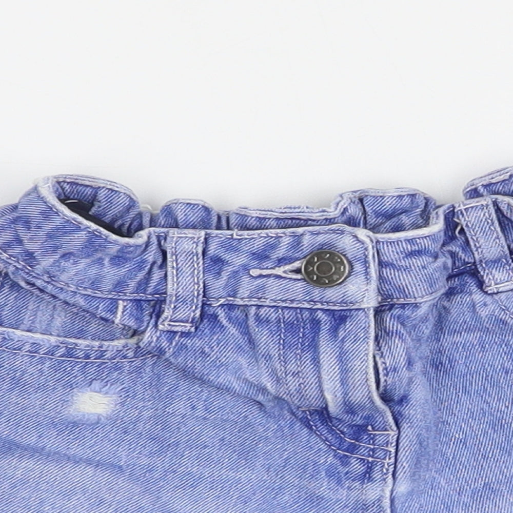 George Girls Blue  Cotton Cut-Off Shorts Size 6-7 Years  Regular