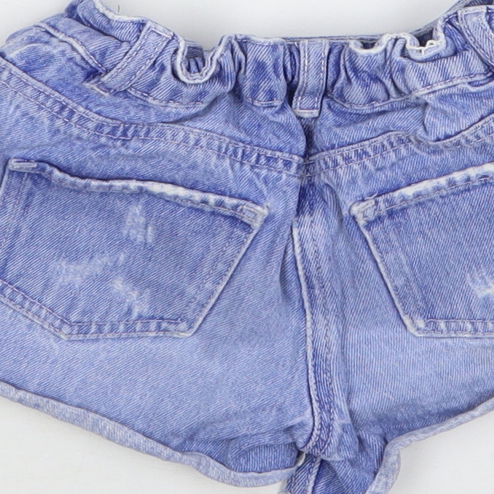 George Girls Blue  Cotton Cut-Off Shorts Size 6-7 Years  Regular